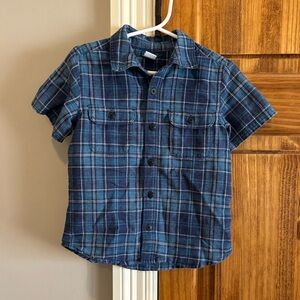 Blue Plaid Short Sleeve Shirt (Size: 3T)
